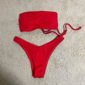 ZAFUL Red Strapless Bikini